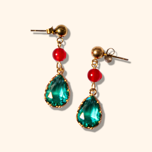 ♡ boucles d'oreilles émeraude