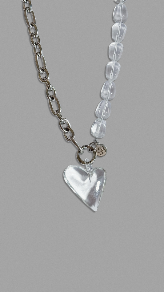 Collier cœur givré