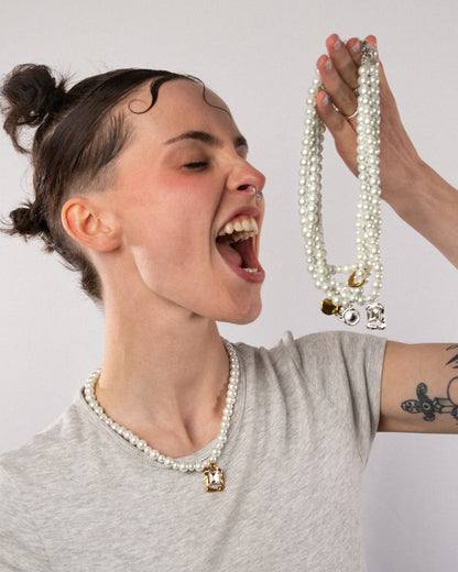 ♡ collier perles nacrées